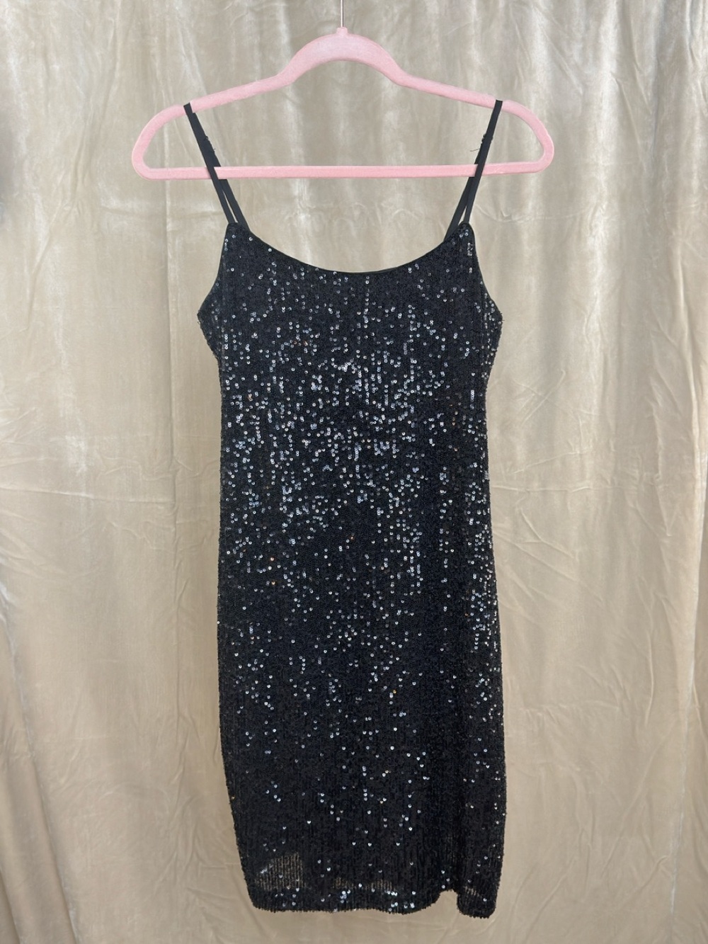 Gianni Bini Black Sequin Slip Dress